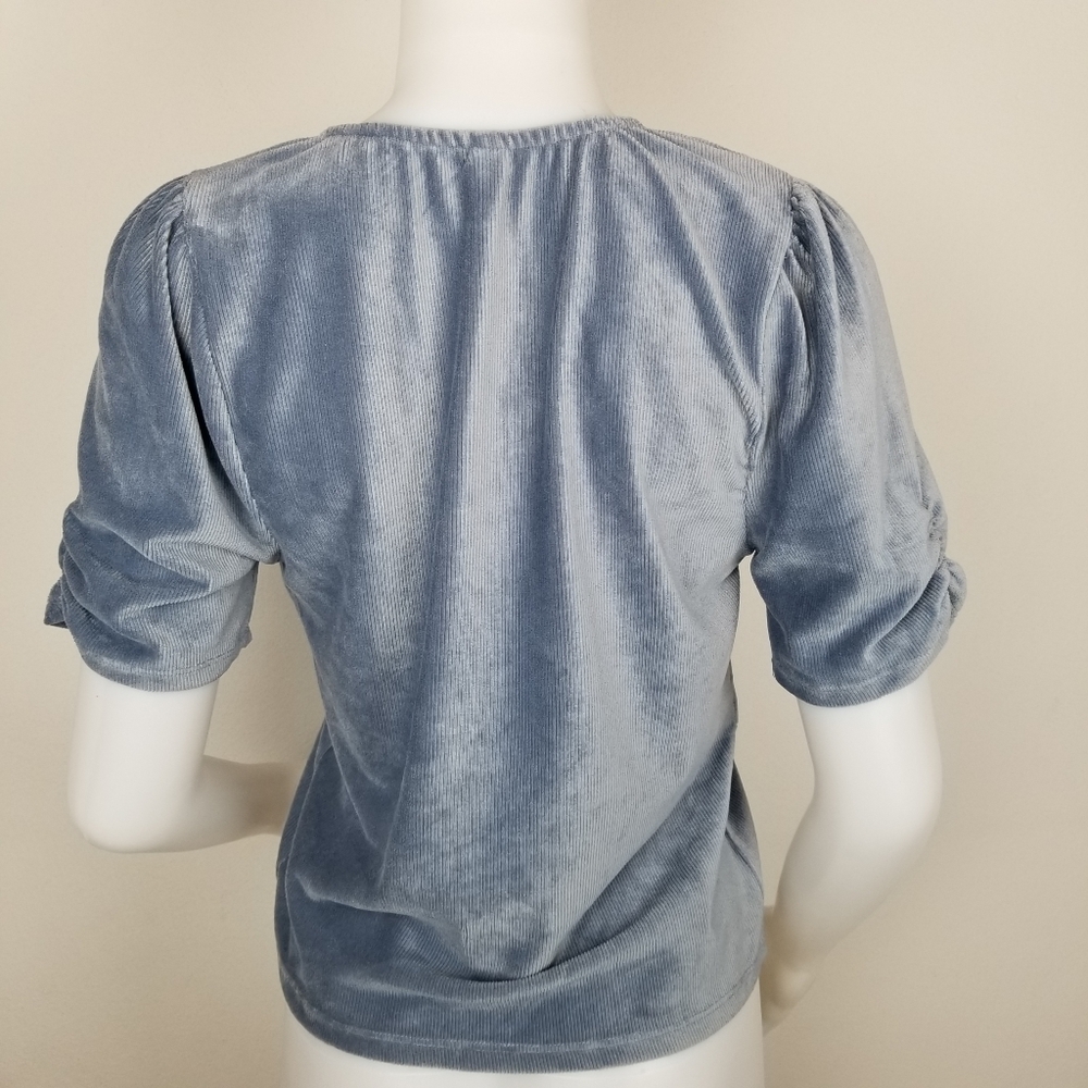American Rag Grey Ribbed Velvet Tea Top NWT - Picture 4 of 7